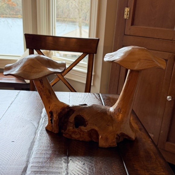 Wooden Mushroom Sculpture - Picture 2 of 4